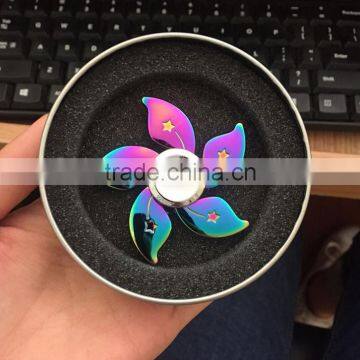 New Color Finger Gyro Rainbow Fingertips Gyro Three Leaf Colorful Metal Gyro Factory Direct Stock photo-6