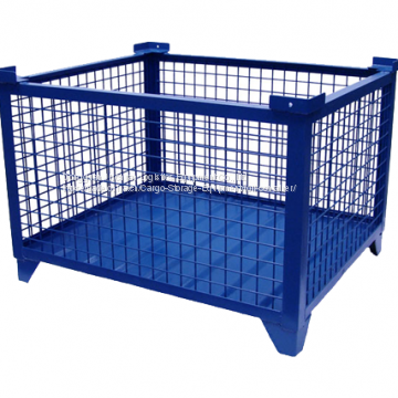 Blue Zinc Coated Wire Mesh Container , Wire Pallet Cage 1000kg photo-2