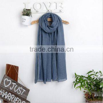 New Fashion Custom Viscose Lace Trimming Hijab Scarf photo-5