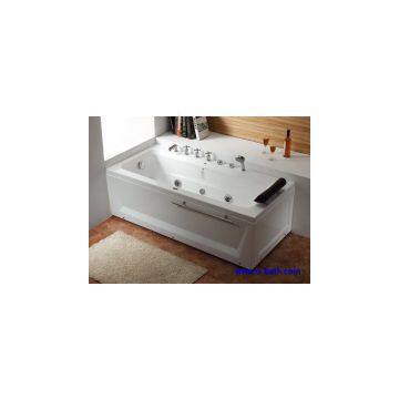 Long spa whirlpool tub with towel bar