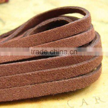 5x1.5mm Brown Faux Suede Cord Lace Flat Leather Cord For Bracelet & Necklace DIY Jewery Accessory