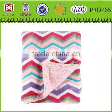 fleece blanket zig zag plain printed Sherpa Blanket