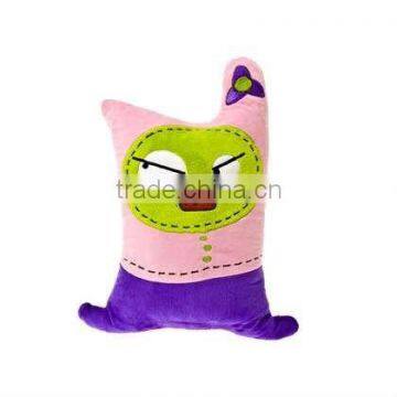 customized pink purple plush stuffed ugly monster pillow