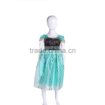 FZ017 flash kids costume anna wholesale costume frozen elsa anna