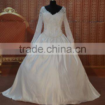 IN STOCK long sleeve v-neck ball gown wedding dress bridal gown SW04