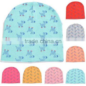 spring&summer korea style 100%cotton cute boys&girls horse pattern baby fancy beanie hat