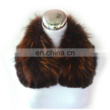 Jumbo real raccoon fur collar with rex rabbit fur genuine fur shawl collar