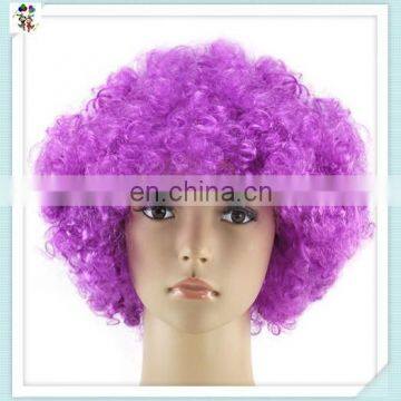 Sports Fan Crazy Party Cheap Purple Big Curly Afro Wigs HPC-0034
