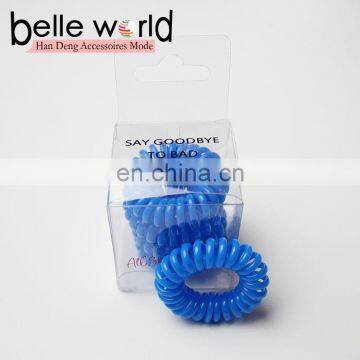 Hot sale PVC box packing telephone wire hair band candy color telephone wire hair ties