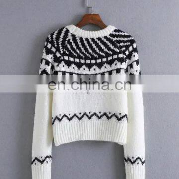 Custom Latest Fashion Design Sweaters Stock Computer Knitted Cashmere Women Loose Sweater photo-5