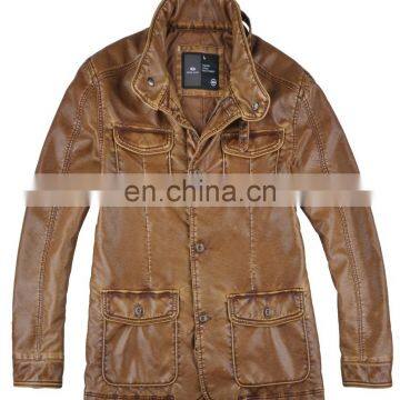 lastest new thin diamond quilted stylish pu leather mens long overcoat