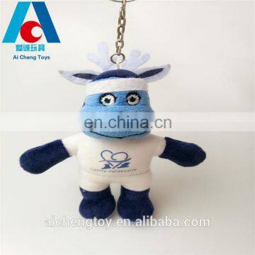 blue cartoon character plush stuffed toy keychains doll