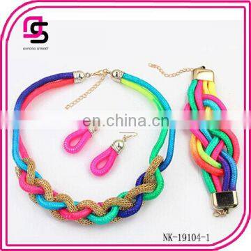 New Fashion style short necklace earring bracelet Jewelry Set 2015