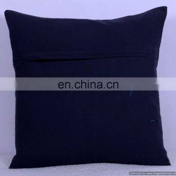 Black Bird Floral Kantha Indian Cotton Handmade Cushion Cover Kantha Throw Pillow Cover Hande Quilted Decorative Cushion Cover photo-3