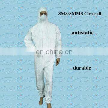 disposable nonwoven waterproof PP protective safety coverall with elastic