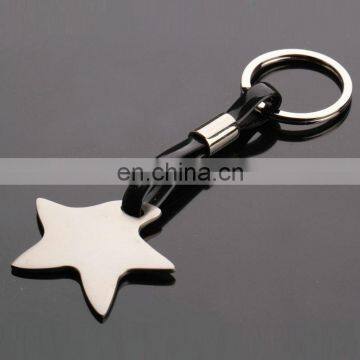 Non-toxic black blank custom star shaped silicone keychain