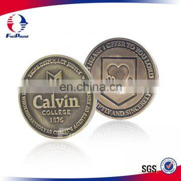 Custom-made Antique Challenge Coin for College