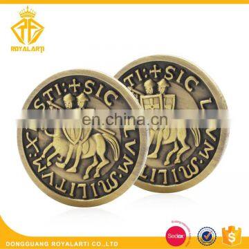 Promotional Custom Anique Gold Coin With Knight