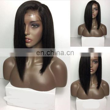 Wig natural hair short brazilian hair full lace wig