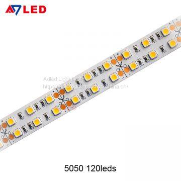 Adled Light high power 24v 120leds white warm white cold white led strip 5050 for jewellery showcase counters