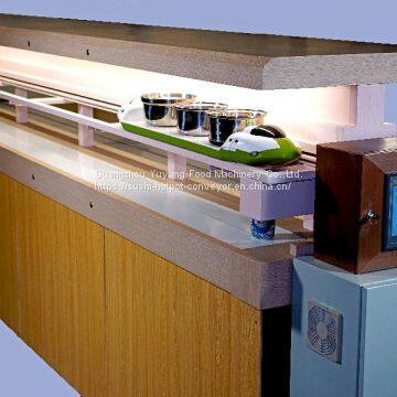 Fast/safe food delivery system with sushi conveyor belt