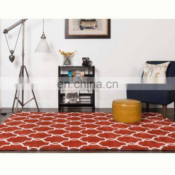 MACHINE KNITTED MICRO FIBER RUG - M504 MODERN PATTERN DESIGN RED/BLACK