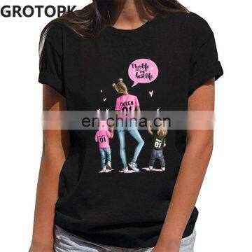 Super Mom Mother's Day Theme Print Stylish Round Neck Personality Slim Short Sleeve T-shirt photo-2