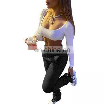 Women 2020 Autumn Winter Pleated Micro Horn Thickened Stacked Casual Pants photo-4