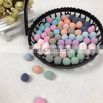 Organic Cotton Handmade 16 mm Teething Crochet Wooden Beads photo-7