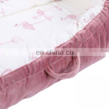 100% Cotton Newborn Portable Crib Baby Nest Sleeping Bassinet for Bed Portable Baby Lounger photo-3