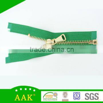Pocket metal zipper light gold open end metal zip fastener