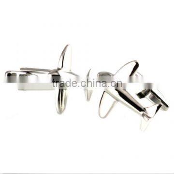 Men's Cufflinks Airplane Plane Silver Cuff Lins for Shirt 22mm photo-4