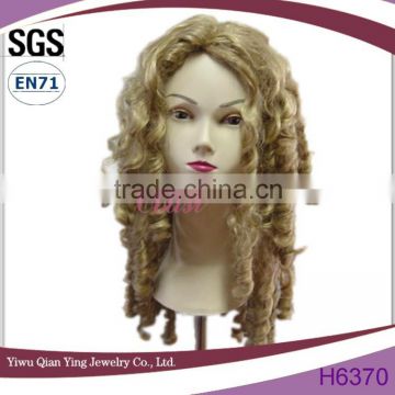 new design blonde super curly short synthetic women hair wigs