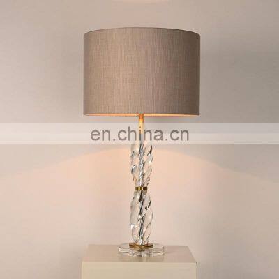 Spiral Crystal Abajures Prism Hardware Lights Chinese Table Lamp
