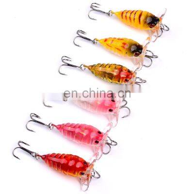 4cm plastic hard bait knows the cicada  4g wave climbing road sub lure lure bait