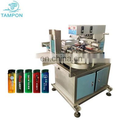 automatic 2 color easy open ink well tampografica turntable silicone pad printer machine for lighter