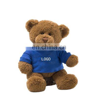 Height 20cm Customized plush toys with pictures embroidery logo teddy bearn sweater bear doll