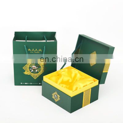 Custom Logo Sacolas De Papel Luxury Shopping Green Paper Bag With Handle