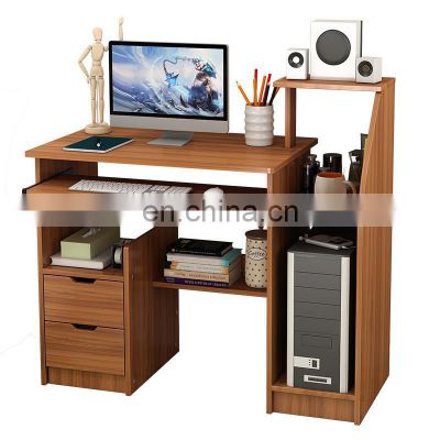 modern wood home office furniture lamp writing study table computer desk with 2 drawers