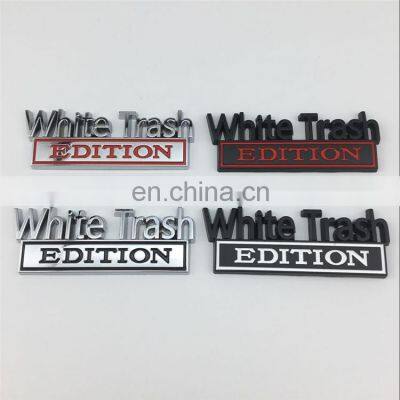 Chrome 3D Vehicle Customized Letter Gelatin Sponge Zinc Alloy Car Emblem Badge