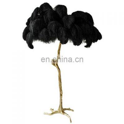 Modern New Ostrich Feather Corner LED Floor Light Lamp