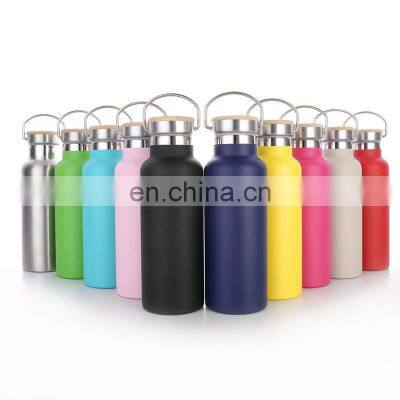 Sport Water Bottle With Straw Lid Reusable Standard Mouth Stainless Steel Double Walled Insulated Water Bottle