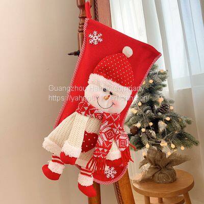 Christmas decorationsknitted three-dimensional old man snowman gift bagChristmas tree decorationcandy bag