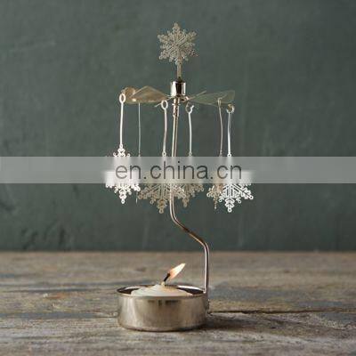 ENO Factory Customize Candlestick Decoration Rotating Rotary Candle Holder Metal Craft Rotation Candlestick photo-3