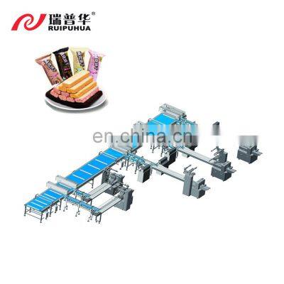 Mini Automatic Sandwiching Cookie Wafer Packing Line Small Biscuit Packing Machine