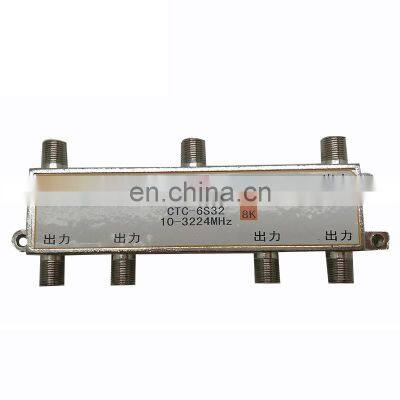 OEM 4K 10-3224MHz Indoor 6 Way CATV Splitter