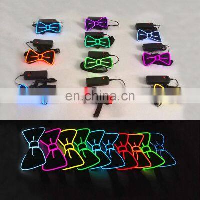 LED Light Up Mens Bow Tie Necktie Luminous Flashing For Dance Party Christmas Evening Party Decoration photo-3