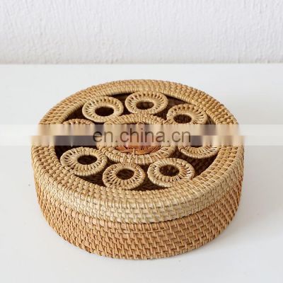 Best Seller Beautiful Rattan storage basket box art woven storing small items basket Wholesale