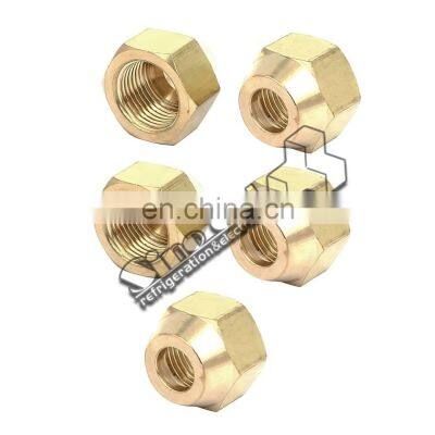 Refrigeration Brass Fitting Straight Knurling Brass Inserts Nut Self-Locking Blind Threaded Inserts Brass Nut