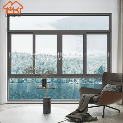 HMK-90 Thermal Break Aluminium Sliding Glass Soundproof Windproof Window Horizontal Sliding Window